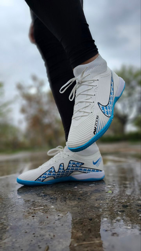 کفش فوتسال ویپور۱۵ سفید آبی Nike Vapor15