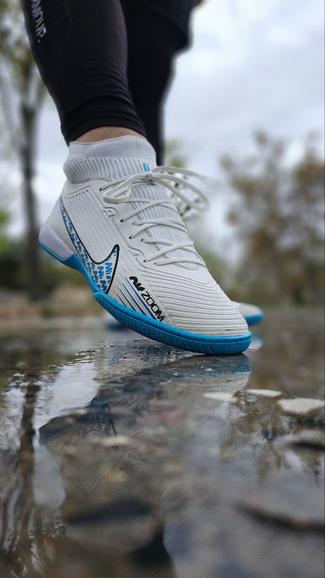 کفش فوتسال ویپور۱۵ سفید آبی Nike Vapor15