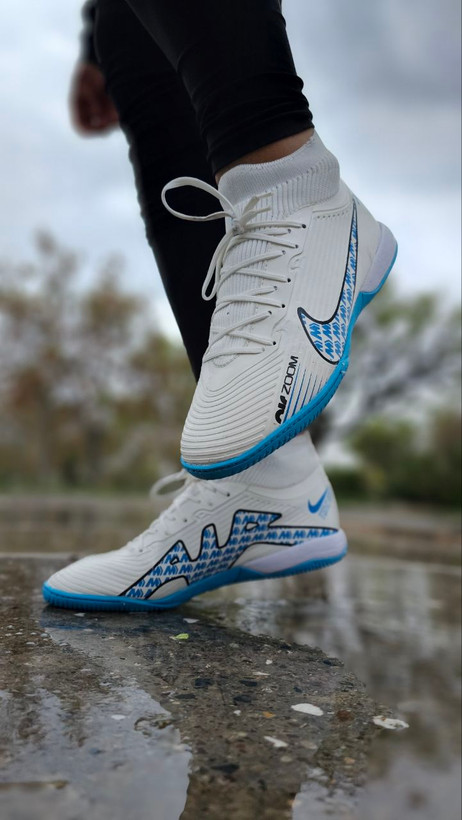 کفش فوتسال ویپور۱۵ سفید آبی Nike Vapor15