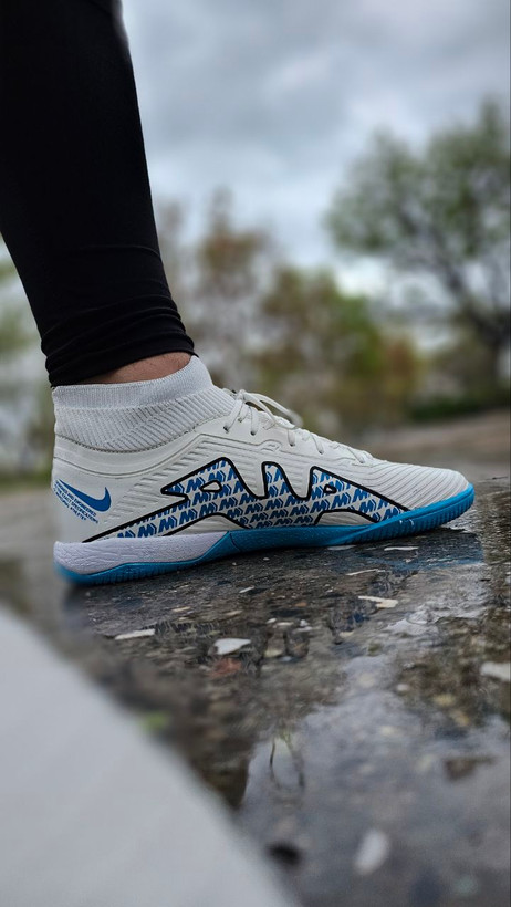 کفش فوتسال ویپور۱۵ سفید آبی Nike Vapor15