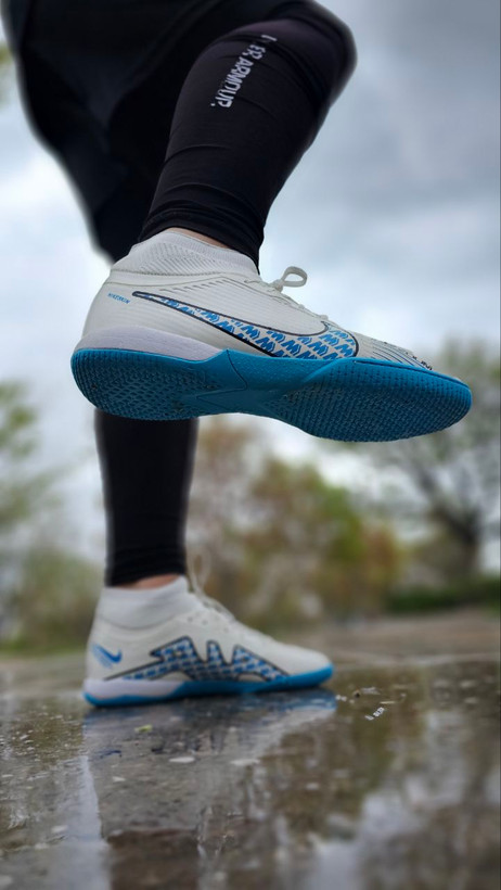 کفش فوتسال ویپور۱۵ سفید آبی Nike Vapor15