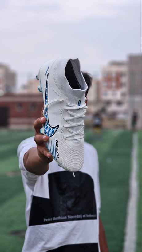 کفش فوتبال ویپور۱۵ سفید آبی Nike vapor15