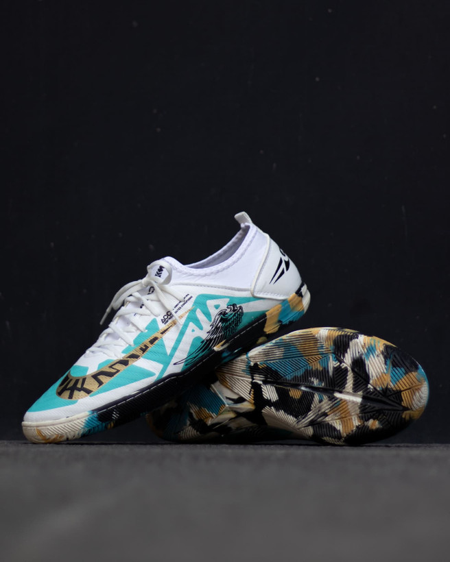 کفش فوتسال نایک ایرزوم سفید آبی Nike Air Zoom