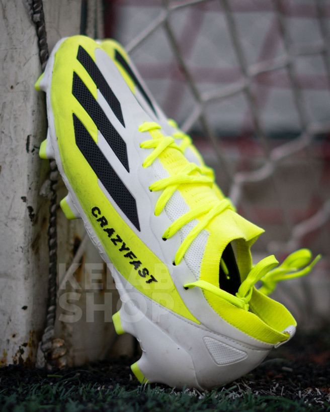 کفش فوتبال میکس کریزی فست سفید فسفری Adidas X Crazy Fast