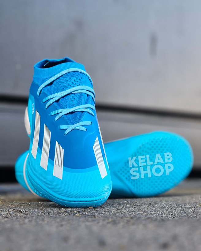 کفش فوتسال آدیداس ایکس کریزی فست آبی فیروزه ای Adidas X crazyfast