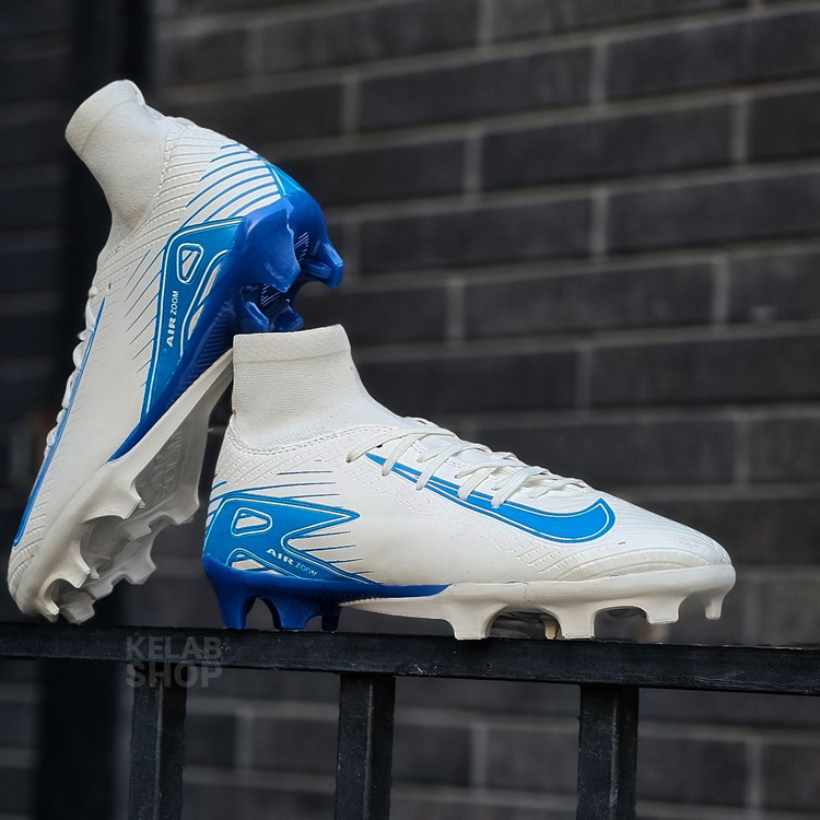 استوک نایک ویپور۱۶ سفید آبی ساقدار Nike vapor16