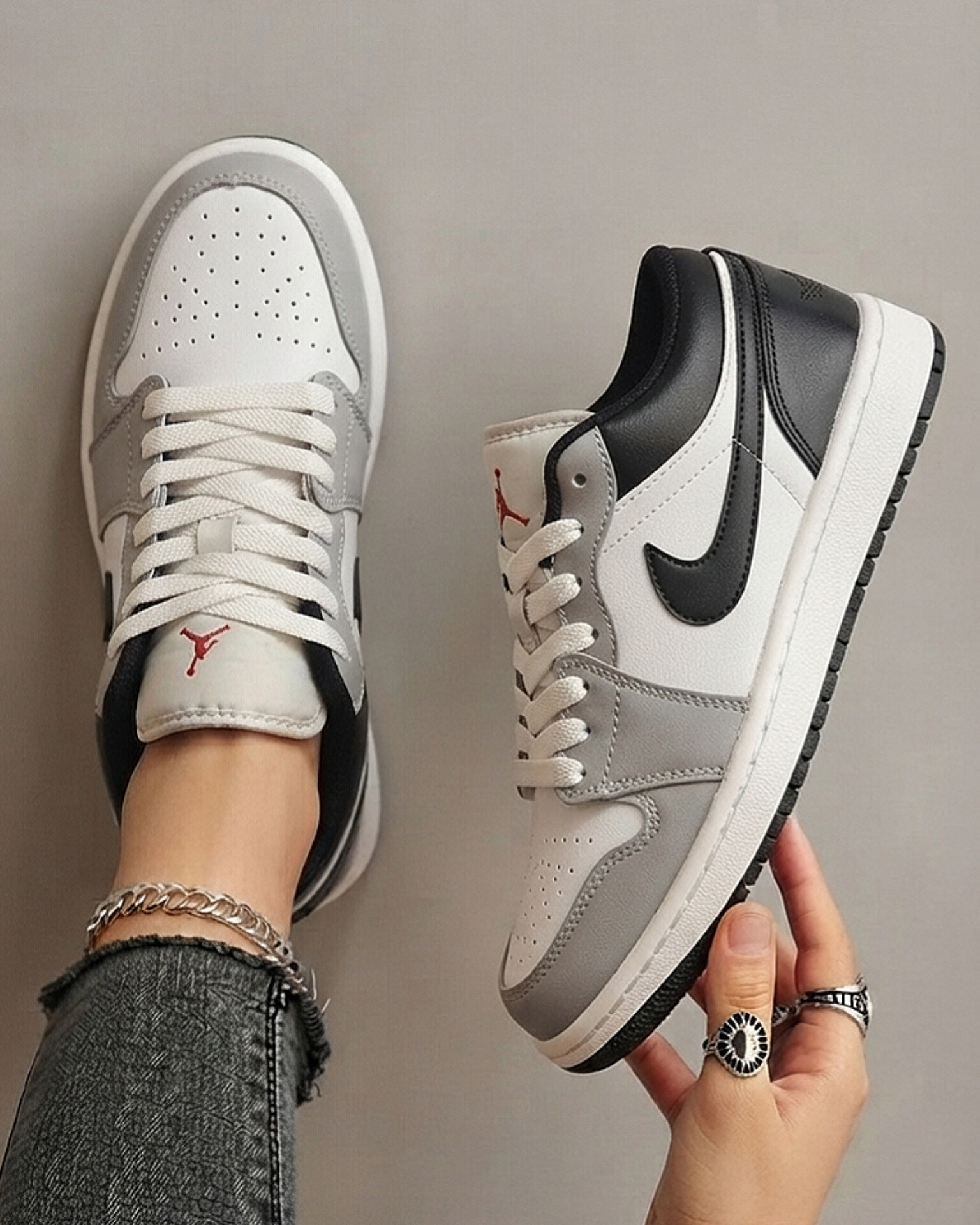 کتانی نایک جردن وان مشکی سفید Nike jordan 1